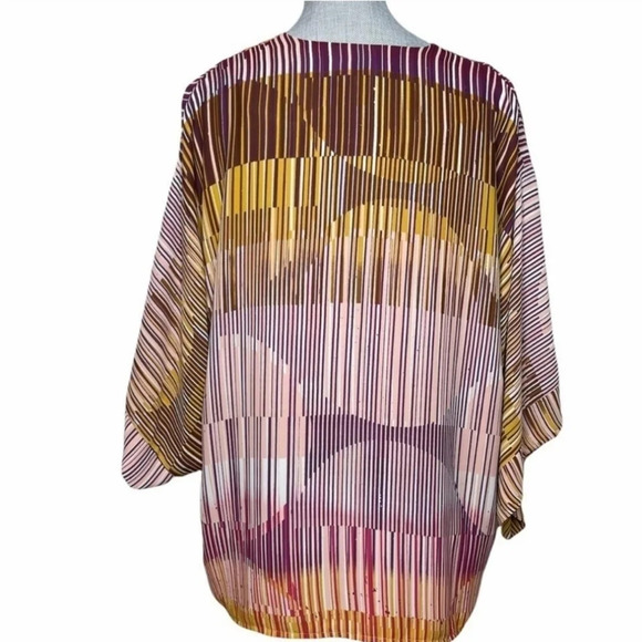 CAbi striped Mon Ami kimono lined geo artsy craftcore relaxed fit open sz medium - Picture 3 of 14